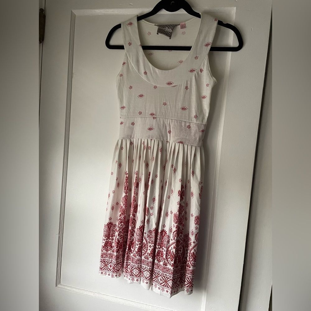 Romeo and Juliet Couture Scoop Neck Dress Size Small Red and White Y2K